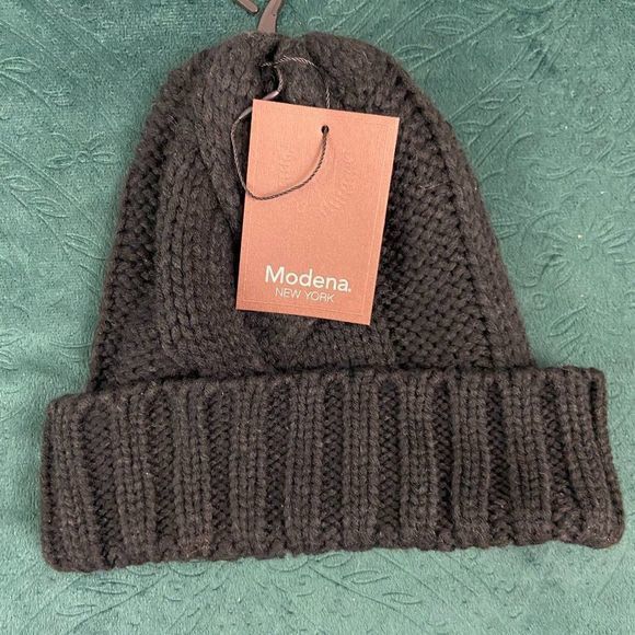 NWT MODENA Black Knit Winter‎ Toque - Picture 2 of 3
